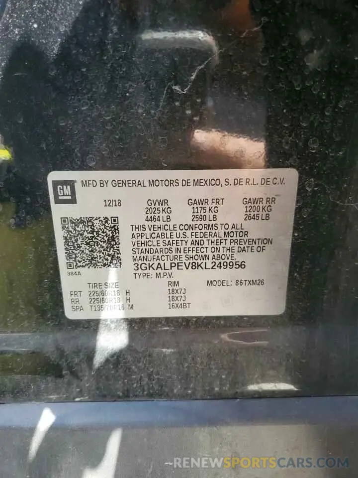13 Photograph of a damaged car 3GKALPEV8KL249956 GMC TERRAIN 2019
