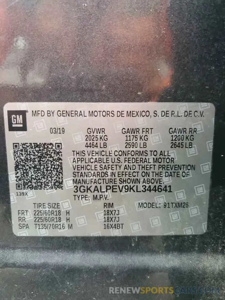 13 Photograph of a damaged car 3GKALPEV9KL344641 GMC TERRAIN 2019