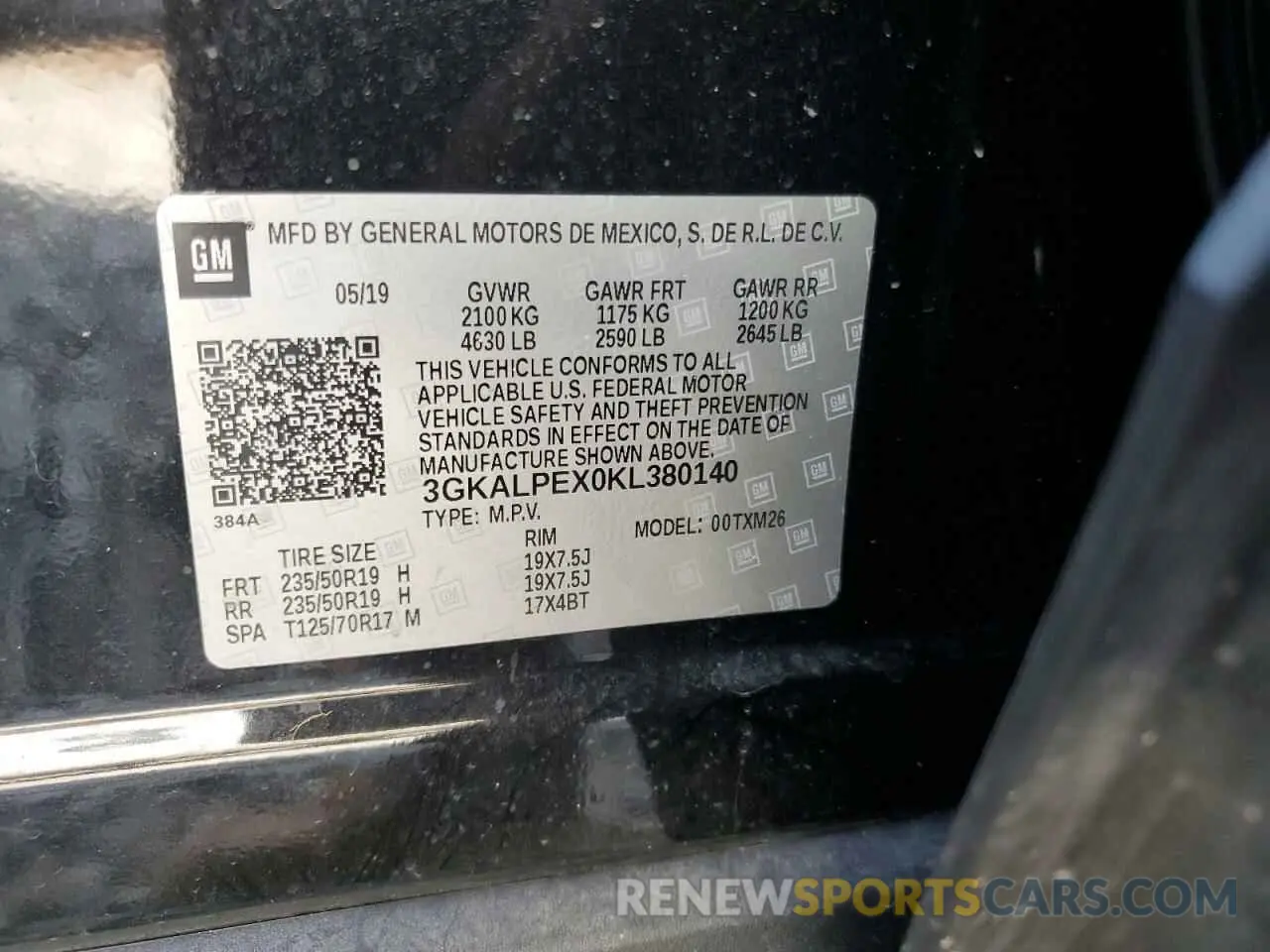 16 Photograph of a damaged car 3GKALPEX0KL380140 GMC TERRAIN 2019