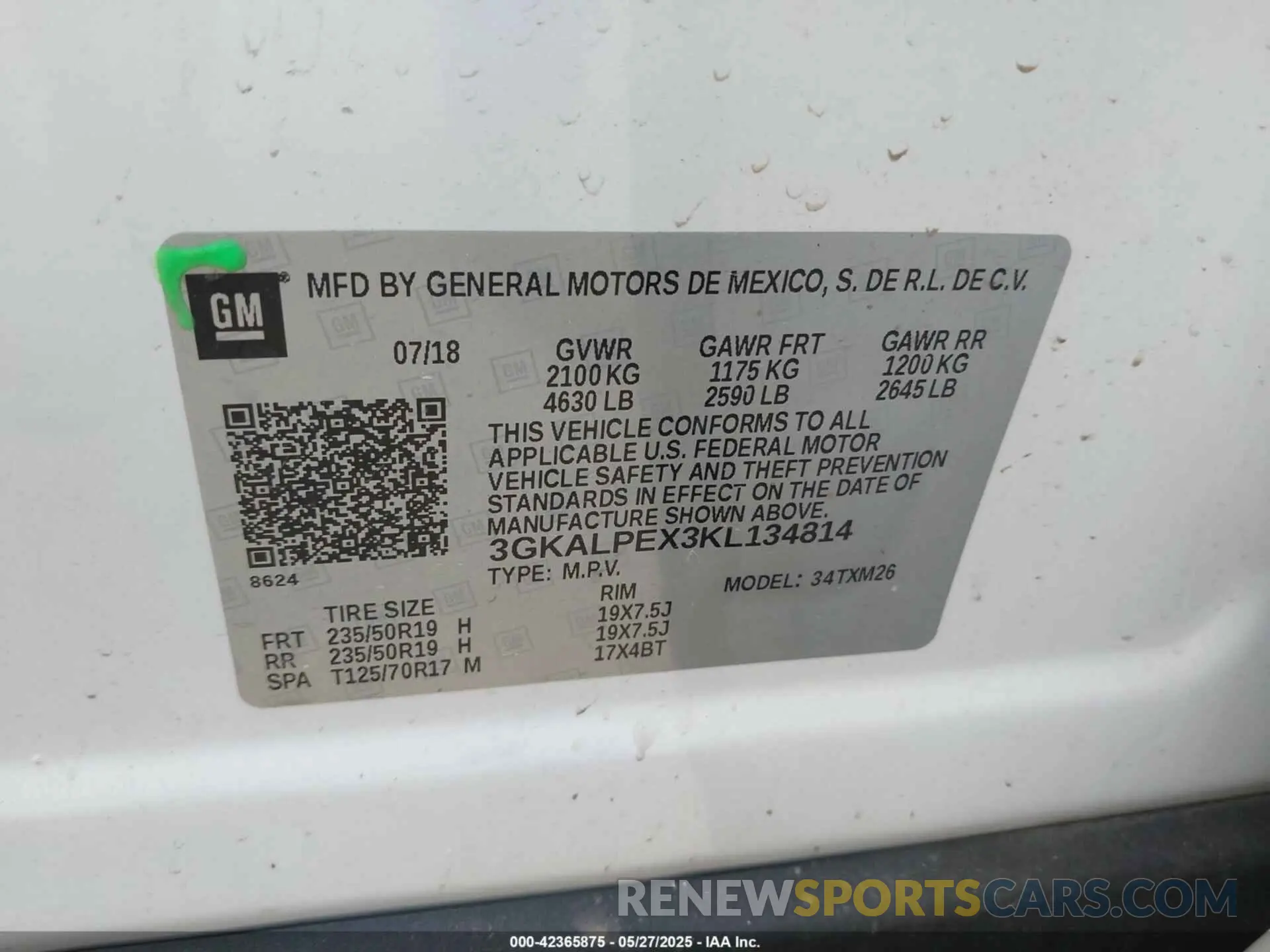 9 Photograph of a damaged car 3GKALPEX3KL134814 GMC TERRAIN 2019