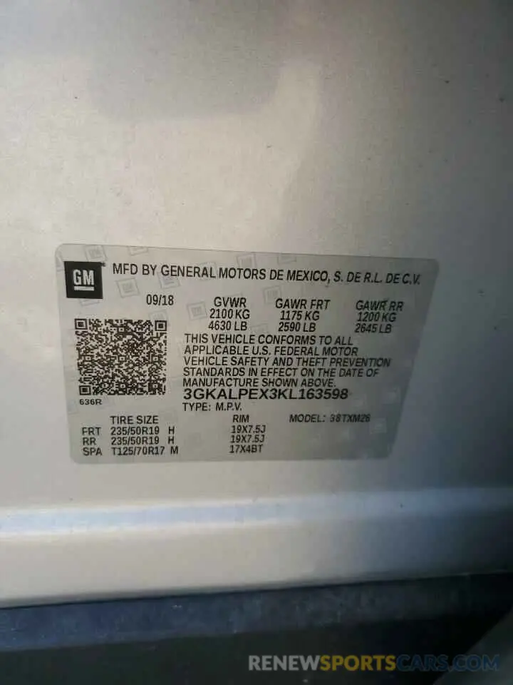 13 Photograph of a damaged car 3GKALPEX3KL163598 GMC TERRAIN 2019