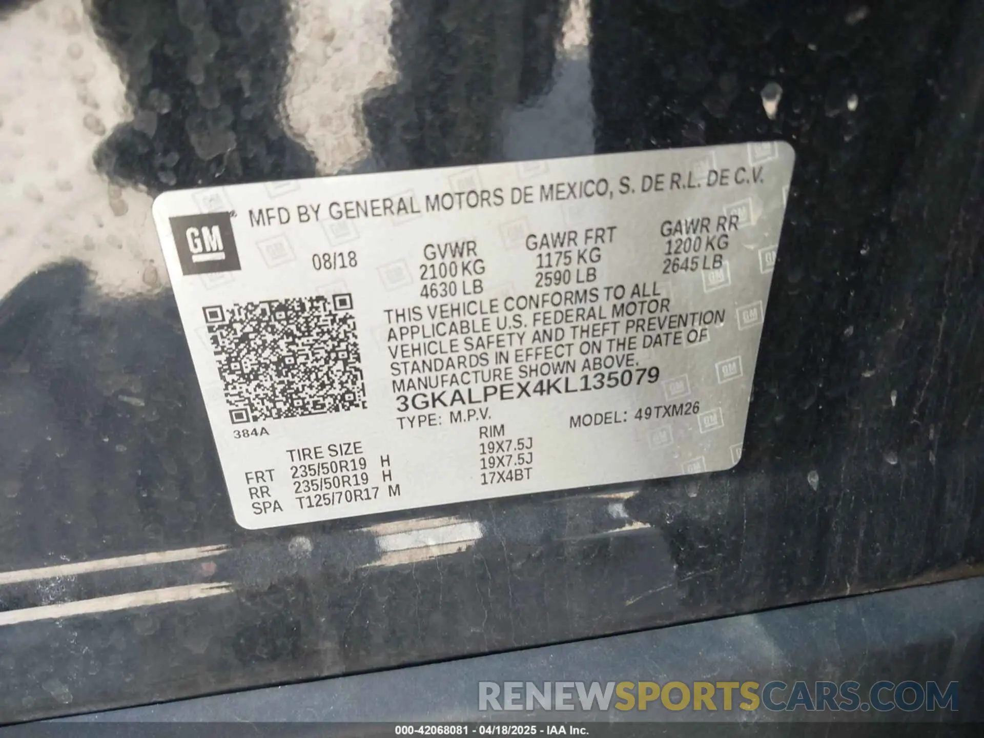 9 Photograph of a damaged car 3GKALPEX4KL135079 GMC TERRAIN 2019