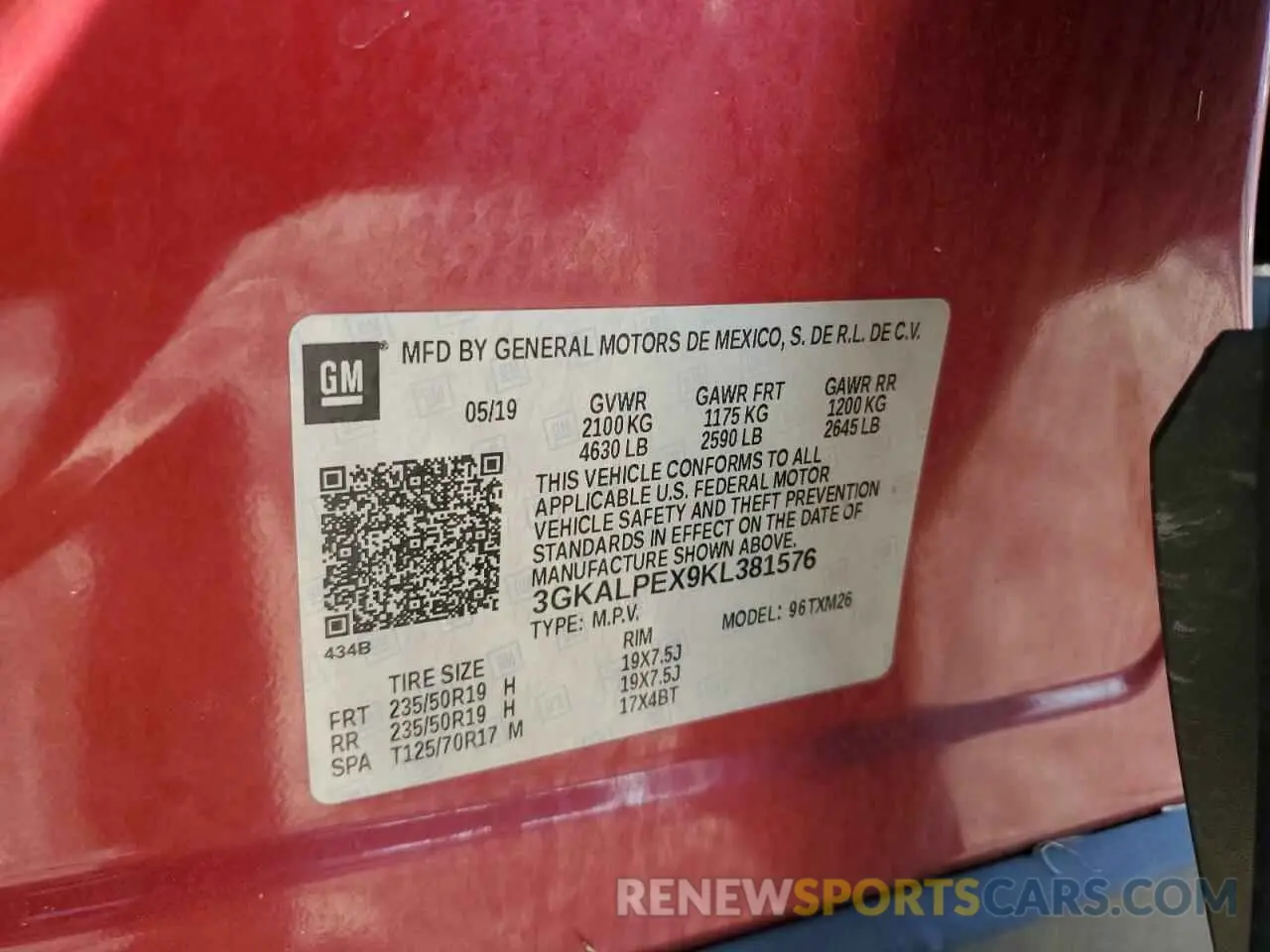 13 Photograph of a damaged car 3GKALPEX9KL381576 GMC TERRAIN 2019