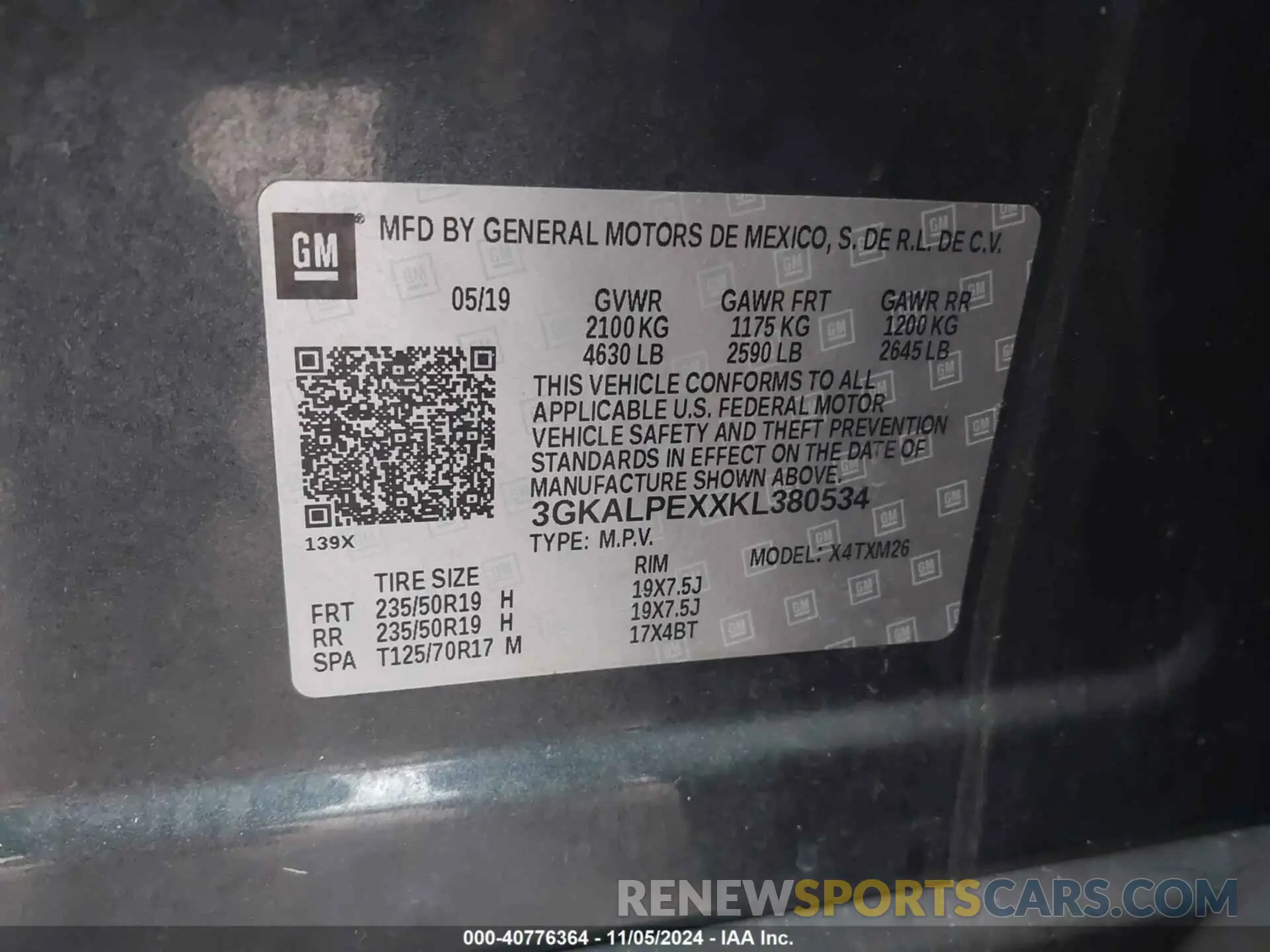 9 Photograph of a damaged car 3GKALPEXXKL380534 GMC TERRAIN 2019