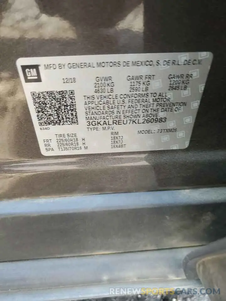 14 Photograph of a damaged car 3GKALREU7KL260983 GMC TERRAIN 2019