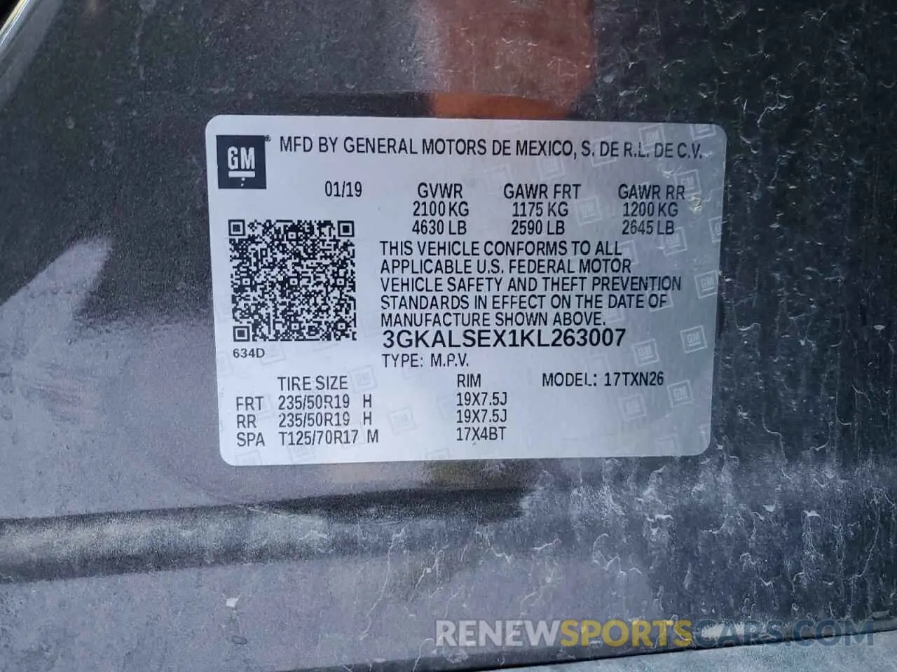 13 Photograph of a damaged car 3GKALSEX1KL263007 GMC TERRAIN 2019