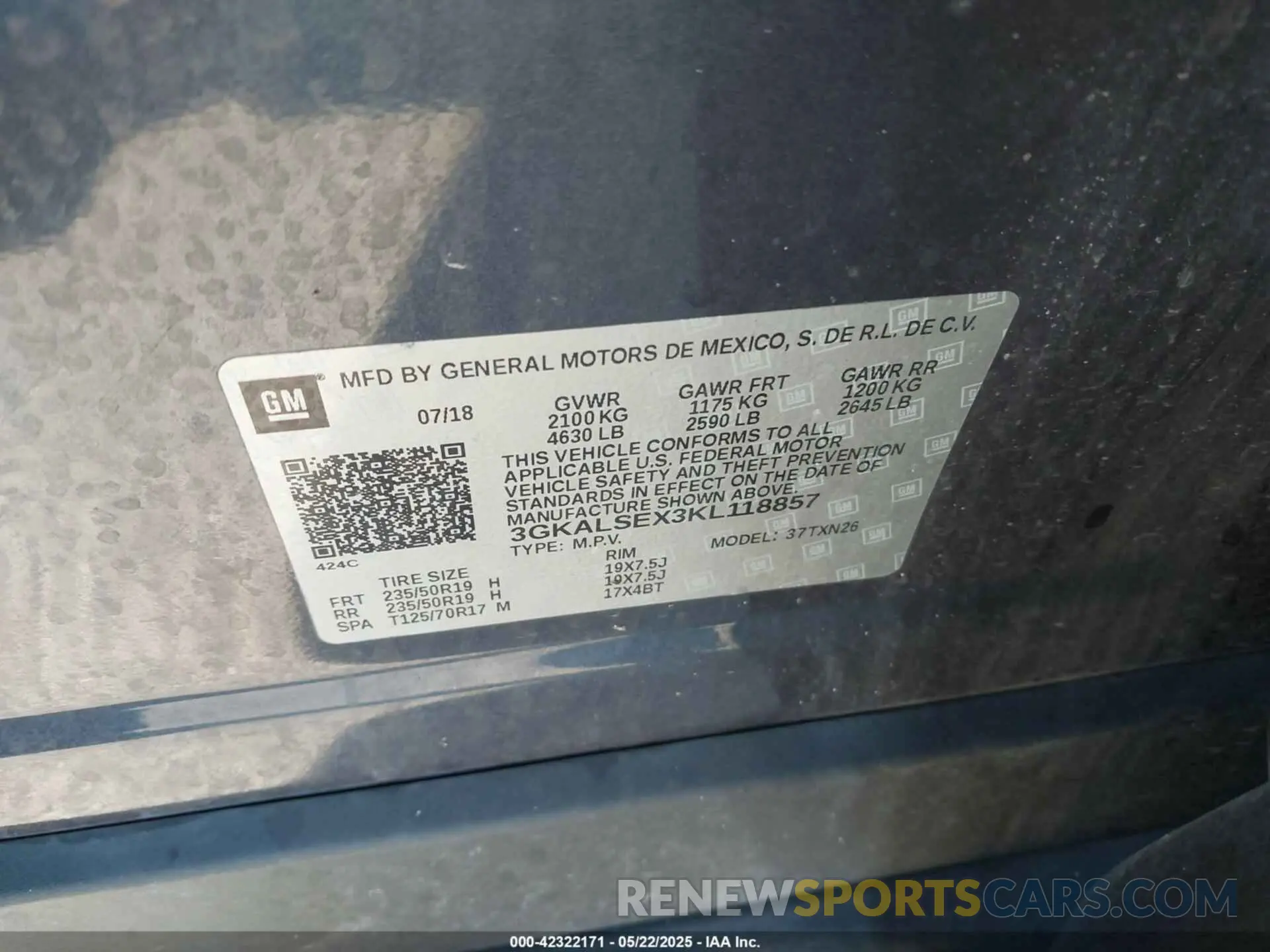 9 Photograph of a damaged car 3GKALSEX3KL118857 GMC TERRAIN 2019