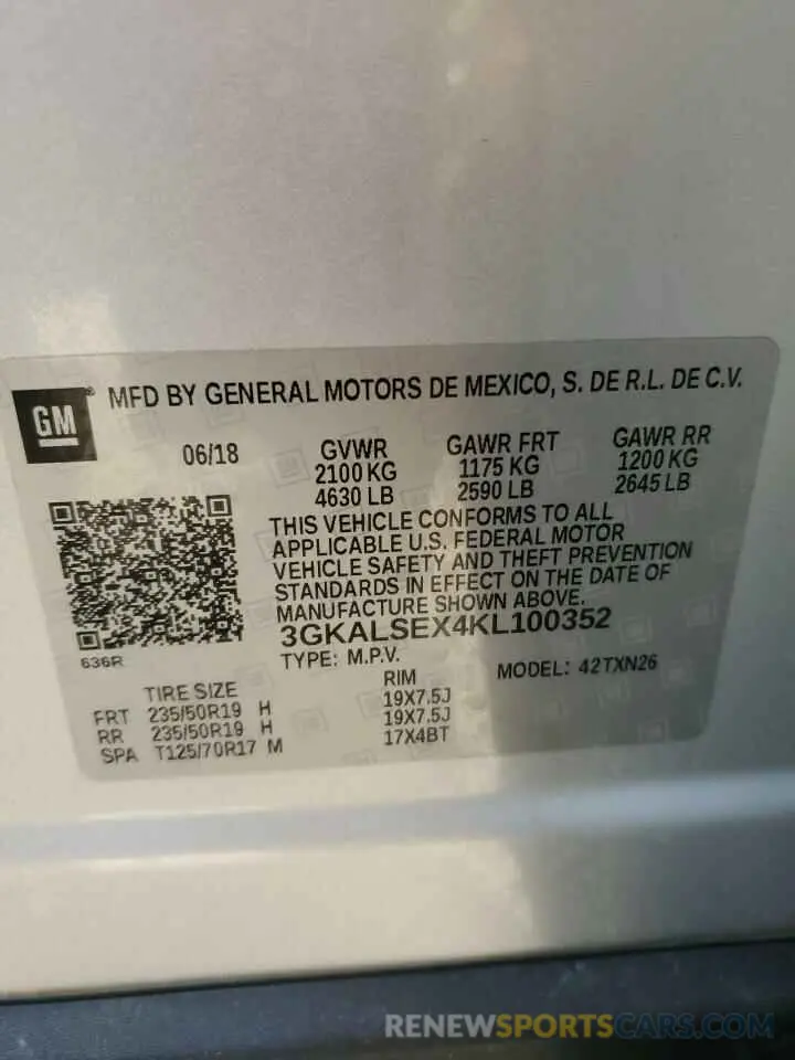 12 Photograph of a damaged car 3GKALSEX4KL100352 GMC TERRAIN 2019