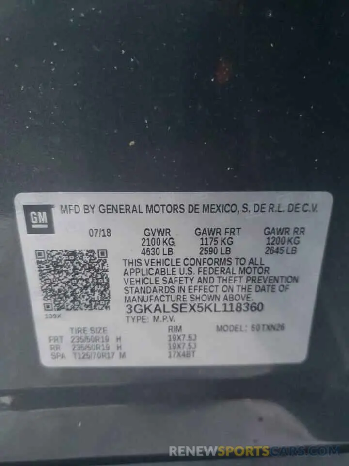 15 Photograph of a damaged car 3GKALSEX5KL118360 GMC TERRAIN 2019
