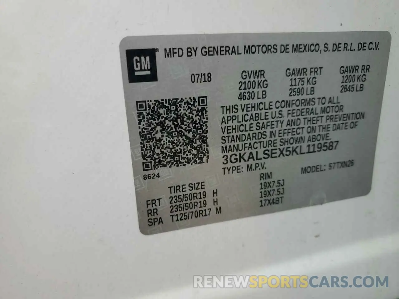 12 Photograph of a damaged car 3GKALSEX5KL119587 GMC TERRAIN 2019