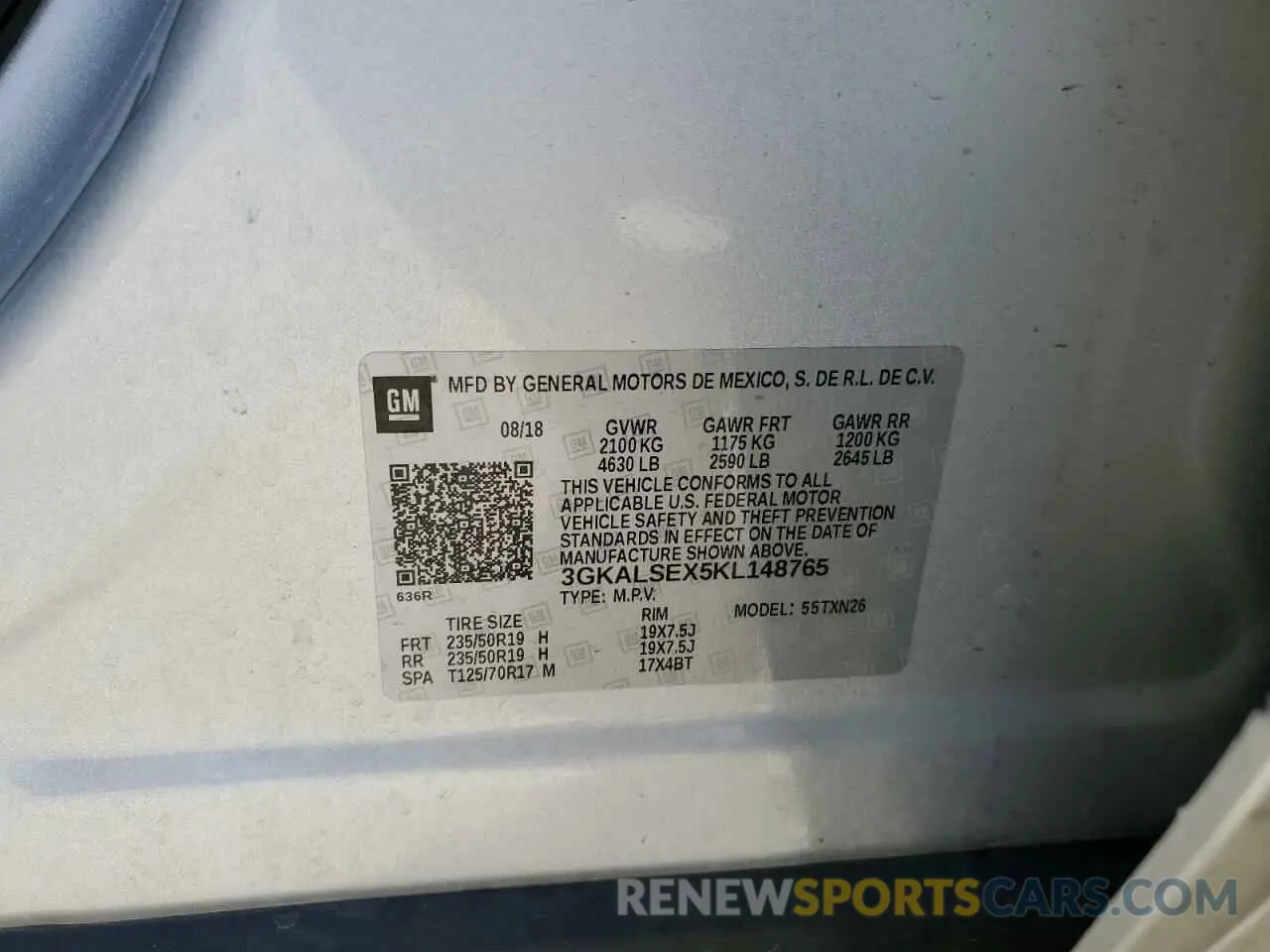 15 Photograph of a damaged car 3GKALSEX5KL148765 GMC TERRAIN 2019