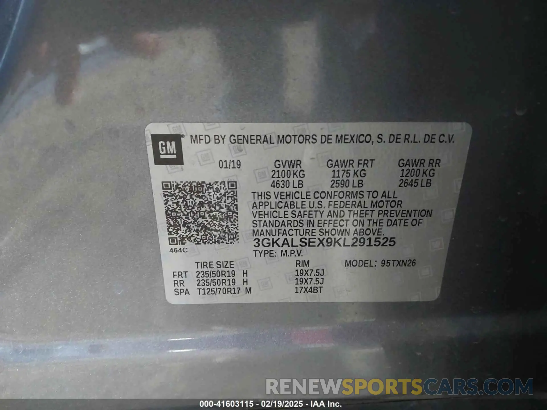 9 Photograph of a damaged car 3GKALSEX9KL291525 GMC TERRAIN 2019