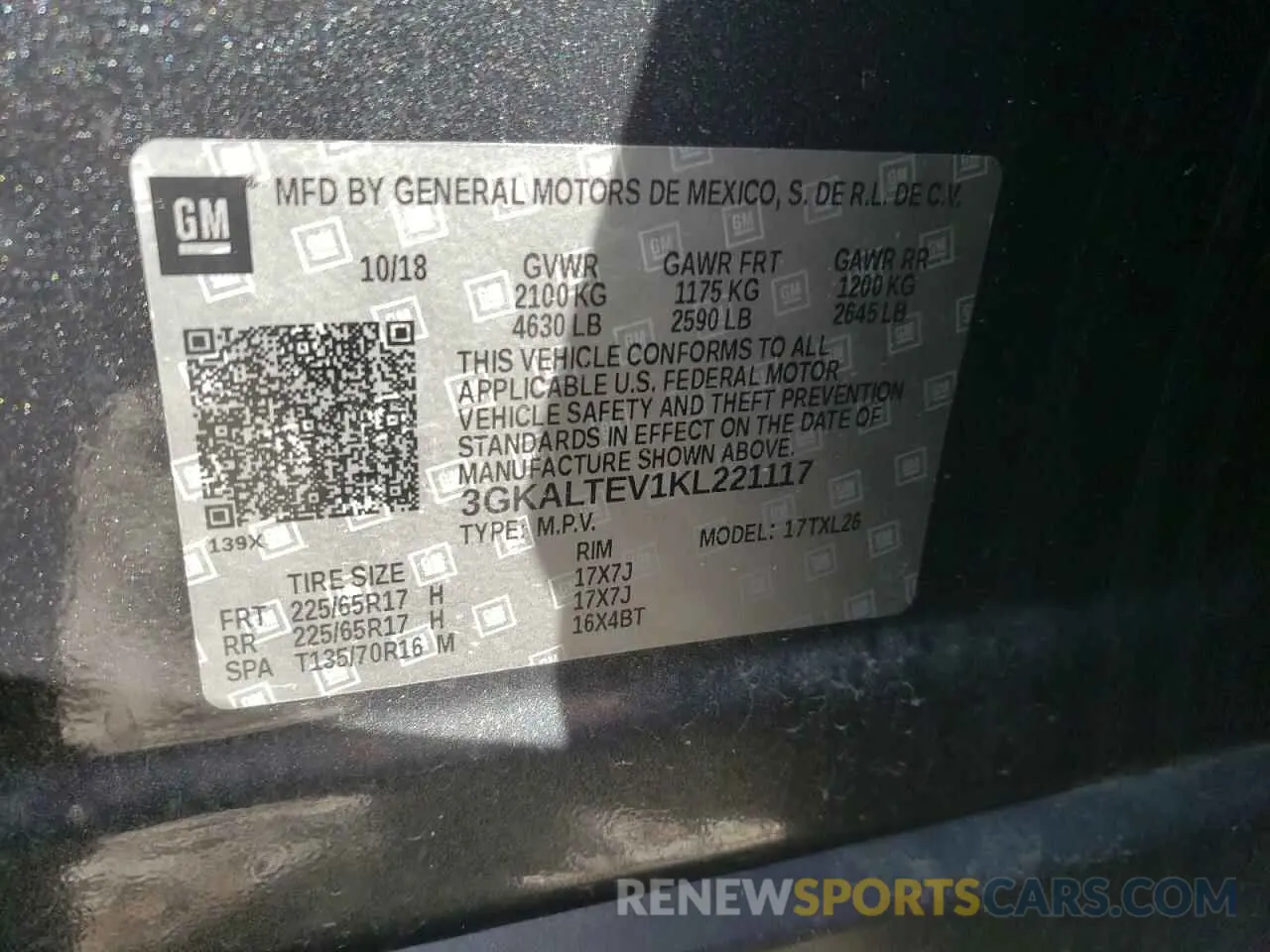 14 Photograph of a damaged car 3GKALTEV1KL221117 GMC TERRAIN 2019