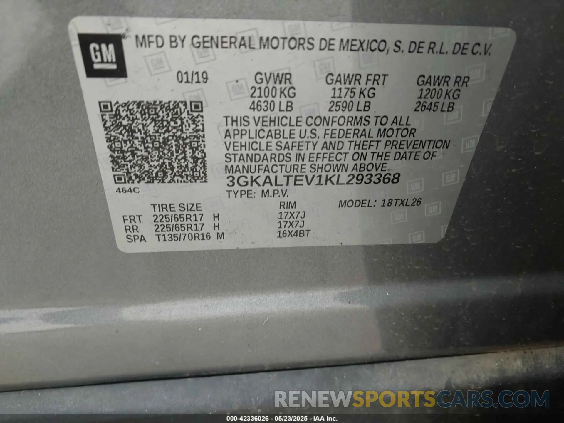 9 Photograph of a damaged car 3GKALTEV1KL293368 GMC TERRAIN 2019