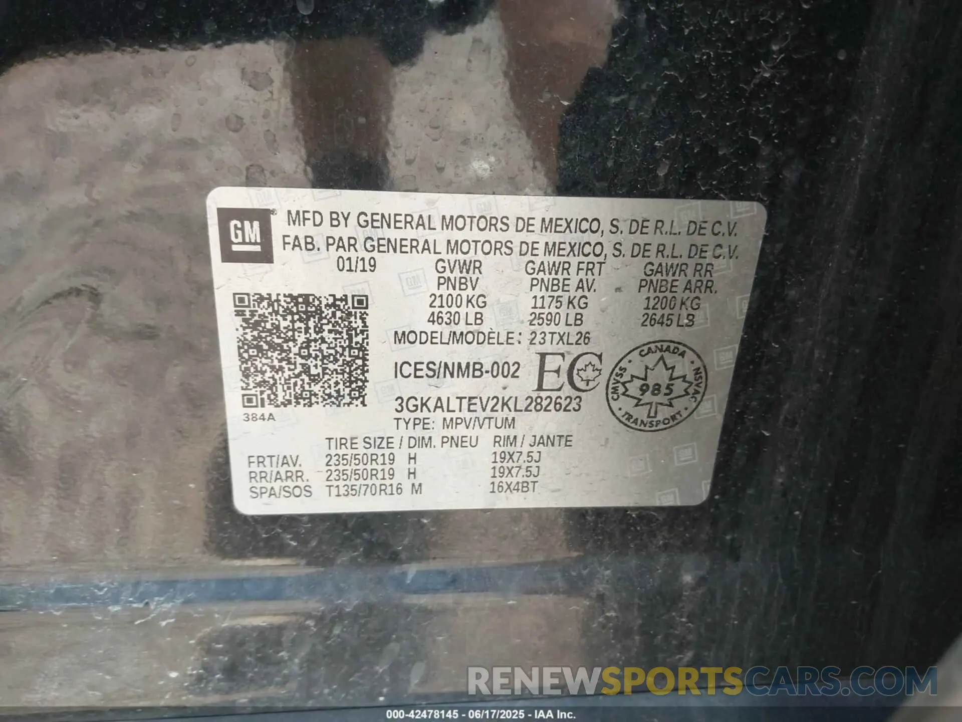 9 Photograph of a damaged car 3GKALTEV2KL282623 GMC TERRAIN 2019