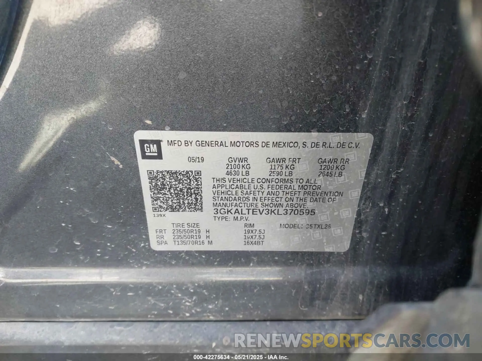 9 Photograph of a damaged car 3GKALTEV3KL370595 GMC TERRAIN 2019