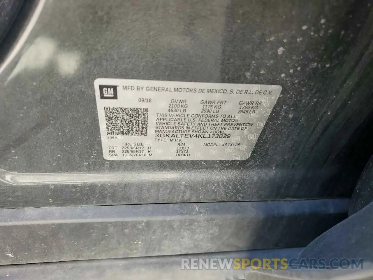 13 Photograph of a damaged car 3GKALTEV4KL173029 GMC TERRAIN 2019