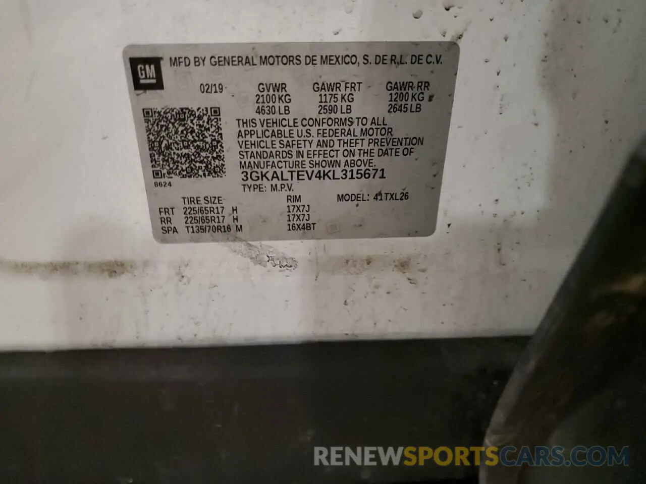 14 Photograph of a damaged car 3GKALTEV4KL315671 GMC TERRAIN 2019