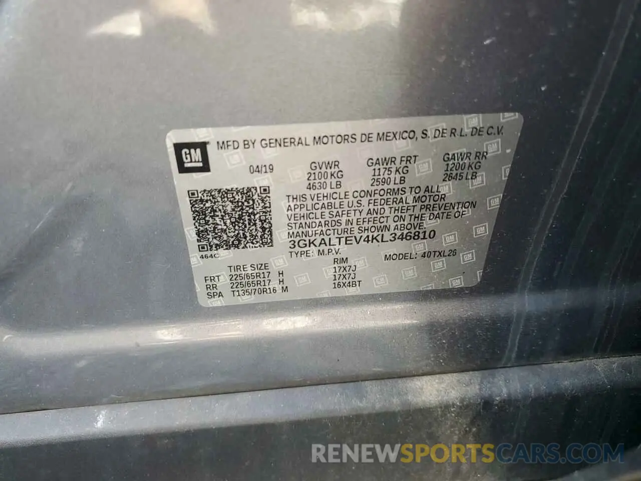 13 Photograph of a damaged car 3GKALTEV4KL346810 GMC TERRAIN 2019