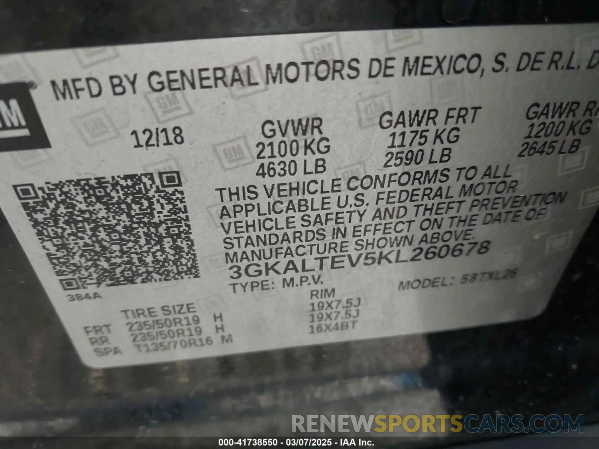 9 Photograph of a damaged car 3GKALTEV5KL260678 GMC TERRAIN 2019