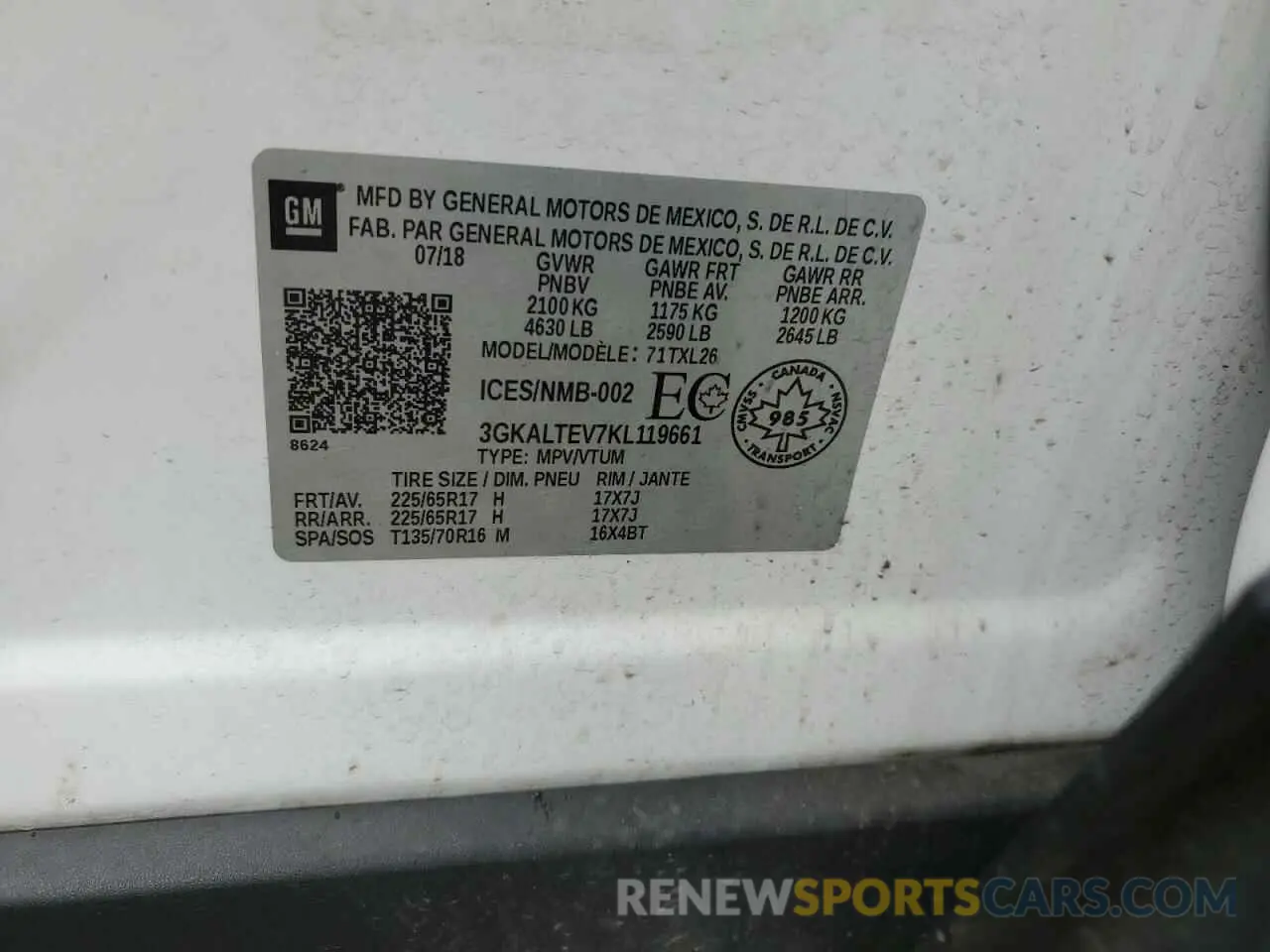13 Photograph of a damaged car 3GKALTEV7KL119661 GMC TERRAIN 2019