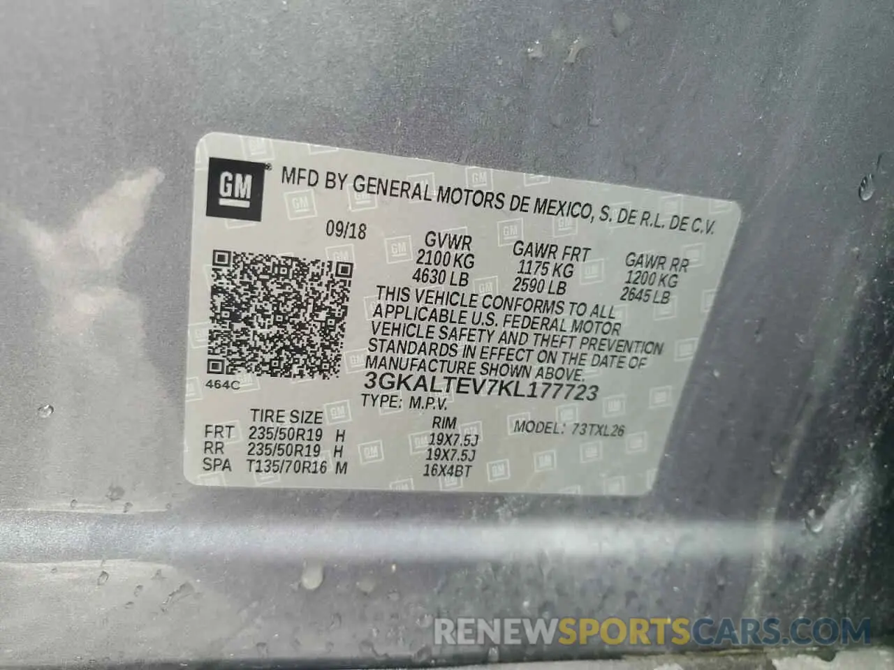 13 Photograph of a damaged car 3GKALTEV7KL177723 GMC TERRAIN 2019
