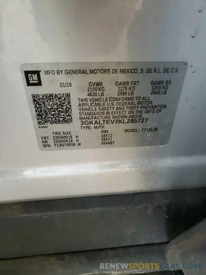 14 Photograph of a damaged car 3GKALTEV7KL285727 GMC TERRAIN 2019