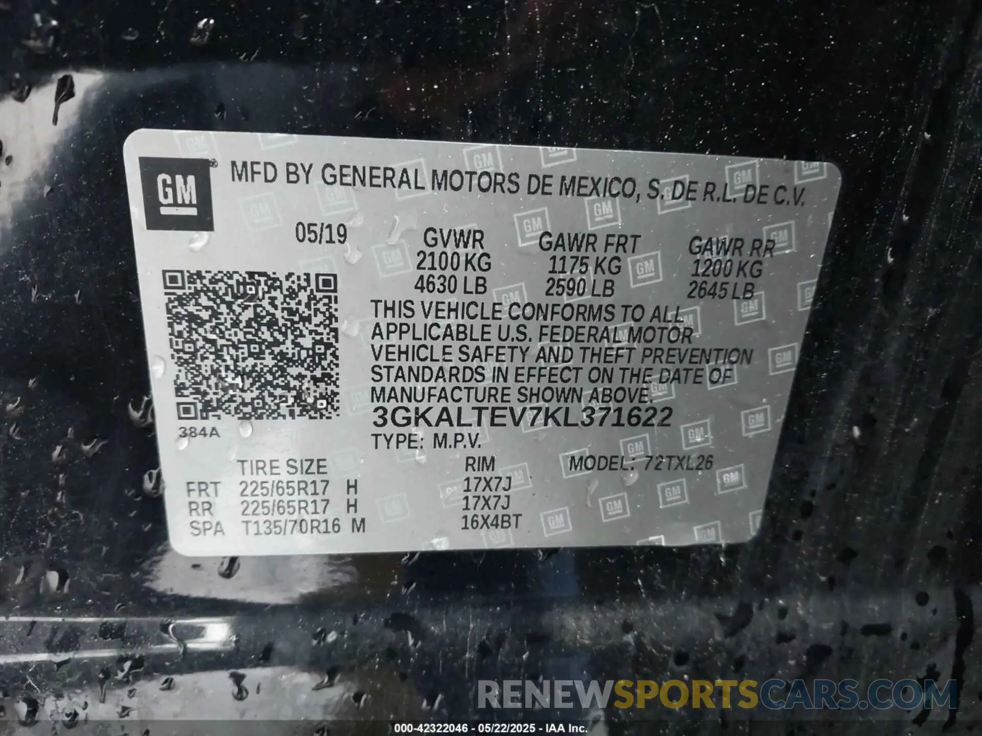 9 Photograph of a damaged car 3GKALTEV7KL371622 GMC TERRAIN 2019