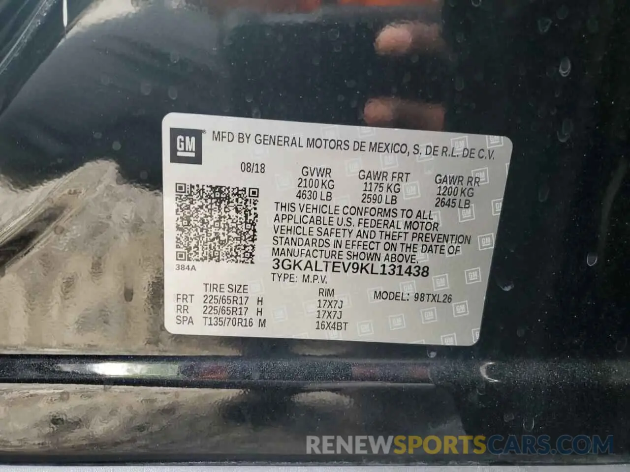 13 Photograph of a damaged car 3GKALTEV9KL131438 GMC TERRAIN 2019