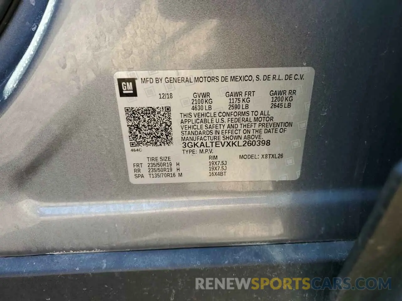 13 Photograph of a damaged car 3GKALTEVXKL260398 GMC TERRAIN 2019
