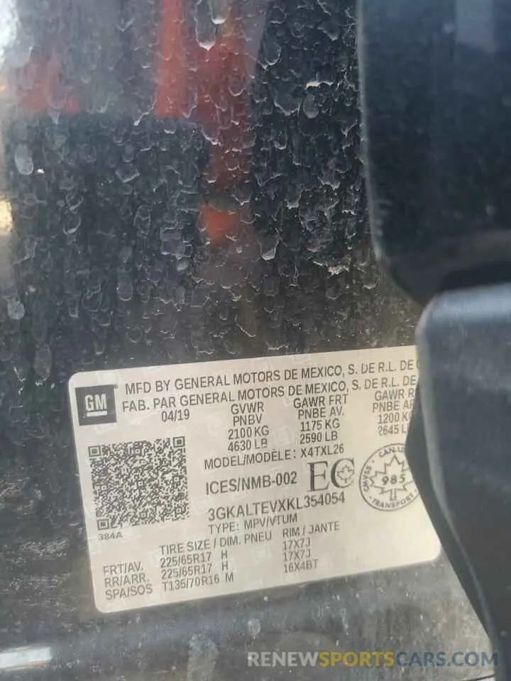 13 Photograph of a damaged car 3GKALTEVXKL354054 GMC TERRAIN 2019