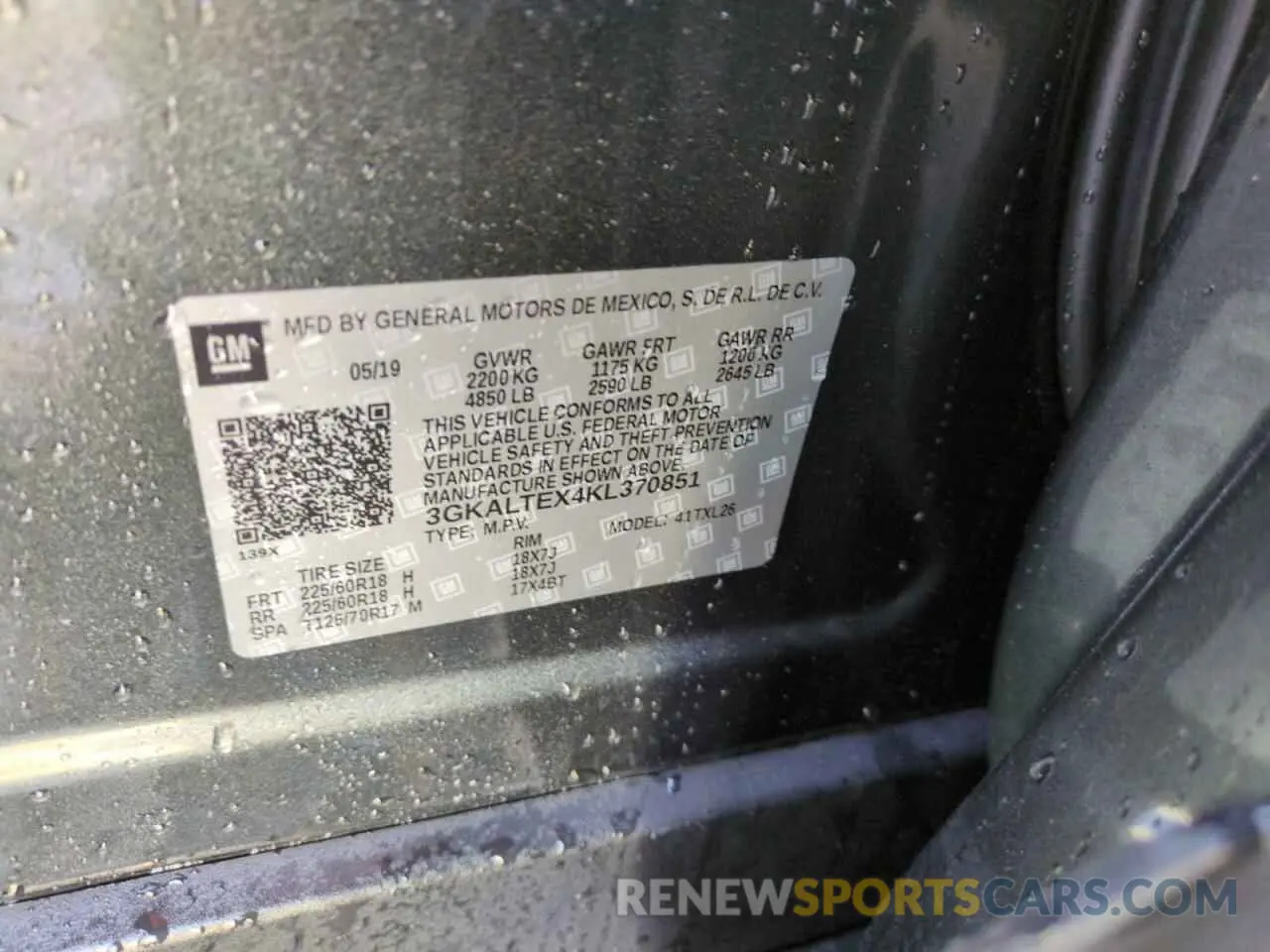 12 Photograph of a damaged car 3GKALTEX4KL370851 GMC TERRAIN 2019