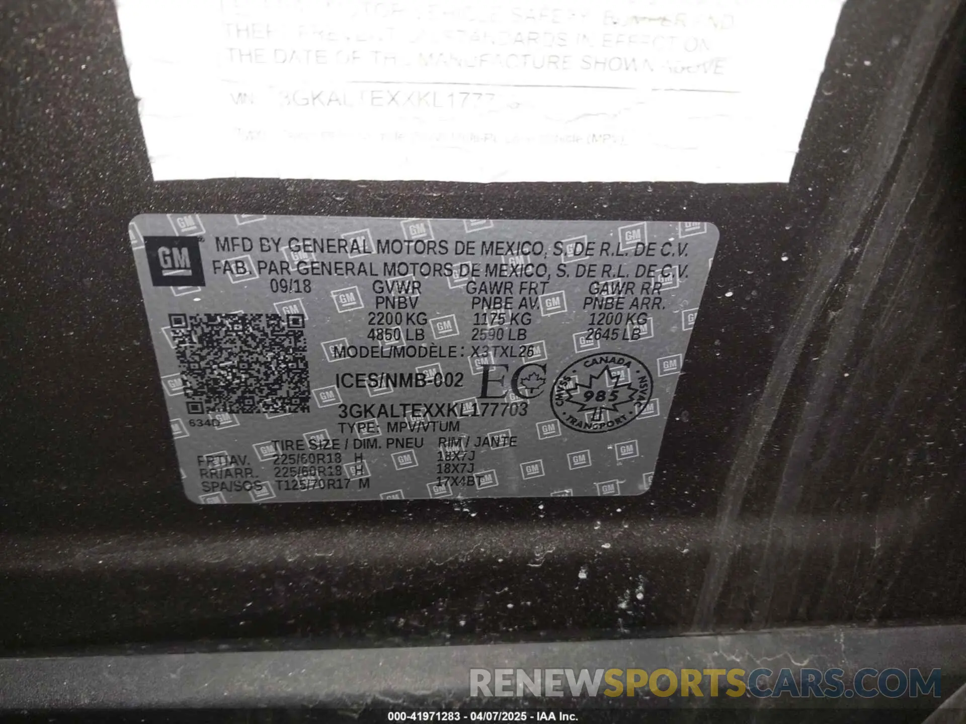 9 Photograph of a damaged car 3GKALTEXXKL177703 GMC TERRAIN 2019