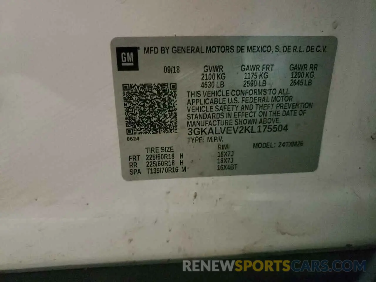 15 Photograph of a damaged car 3GKALVEV2KL175504 GMC TERRAIN 2019
