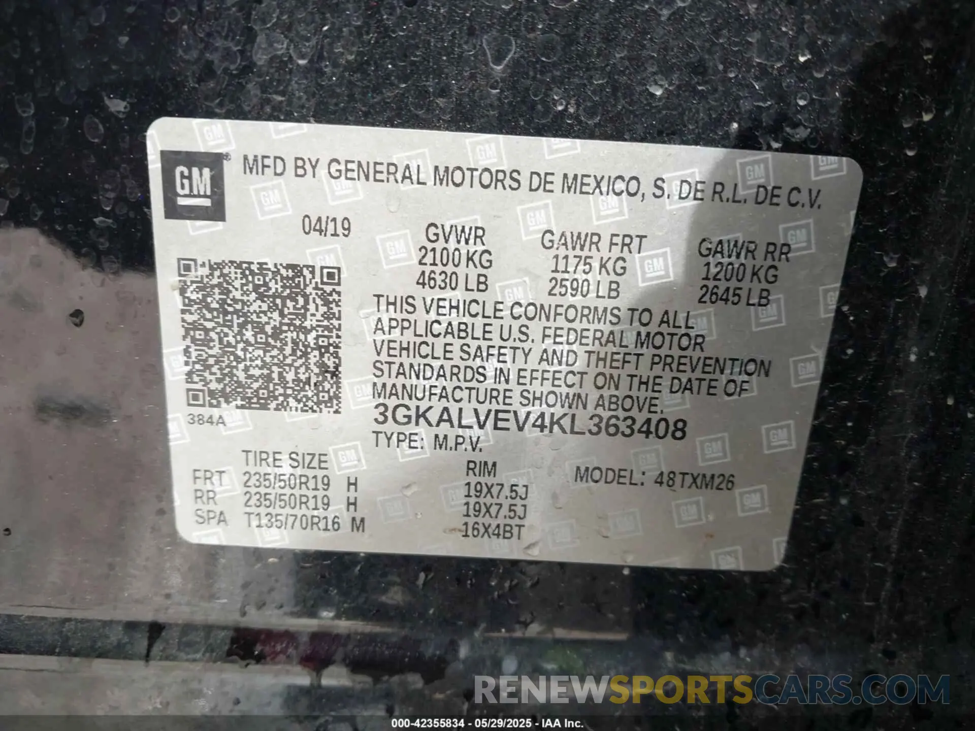 9 Photograph of a damaged car 3GKALVEV4KL363408 GMC TERRAIN 2019
