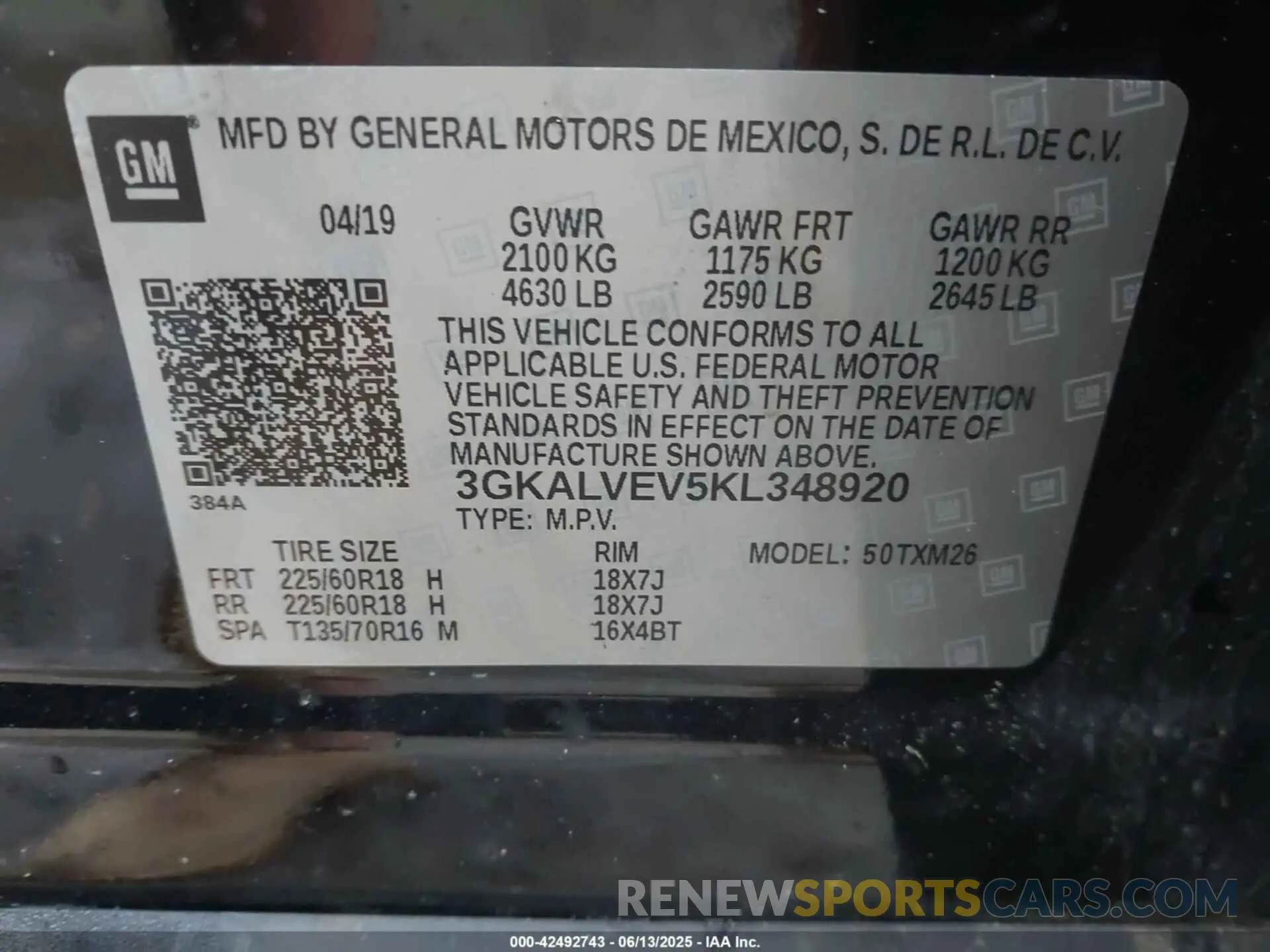 9 Photograph of a damaged car 3GKALVEV5KL348920 GMC TERRAIN 2019