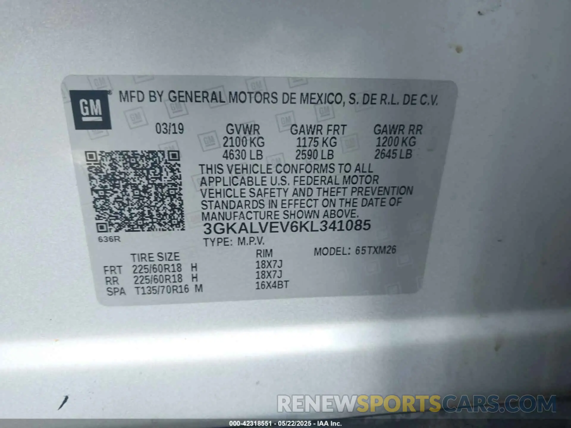 9 Photograph of a damaged car 3GKALVEV6KL341085 GMC TERRAIN 2019