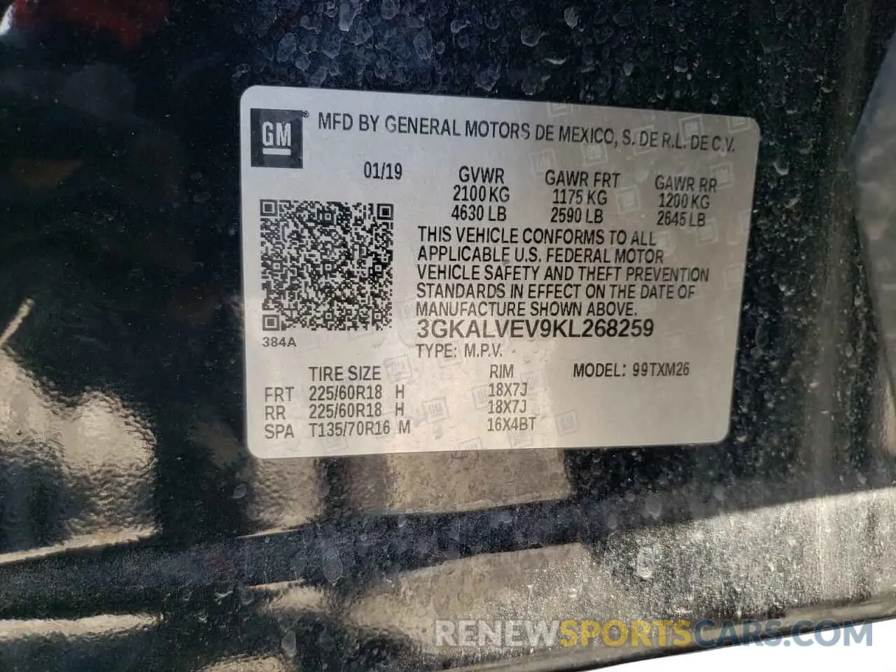 13 Photograph of a damaged car 3GKALVEV9KL268259 GMC TERRAIN 2019
