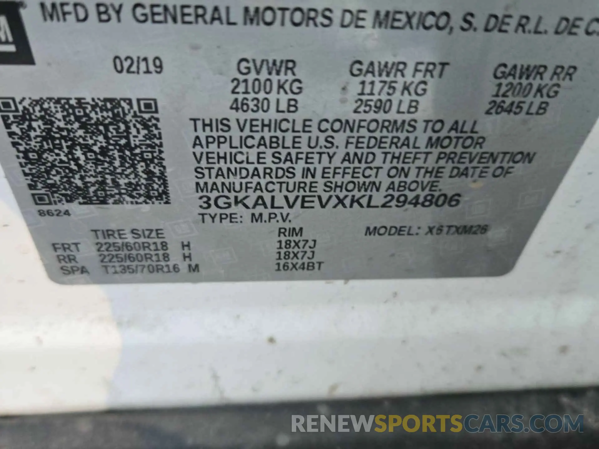 34 Photograph of a damaged car 3GKALVEVXKL294806 GMC TERRAIN 2019