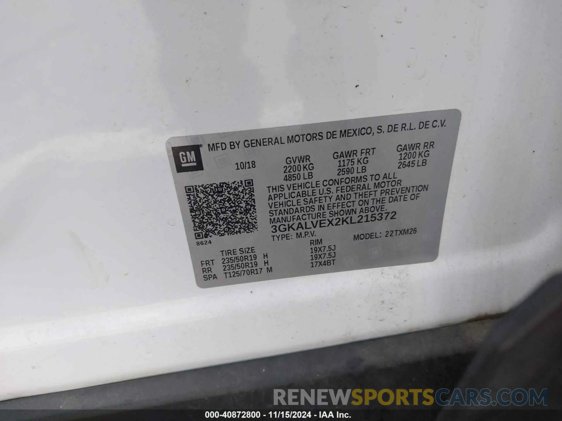 9 Photograph of a damaged car 3GKALVEX2KL215372 GMC TERRAIN 2019