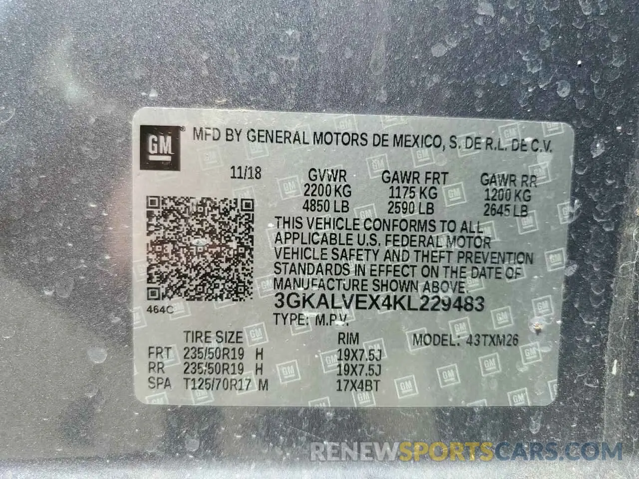 14 Photograph of a damaged car 3GKALVEX4KL229483 GMC TERRAIN 2019