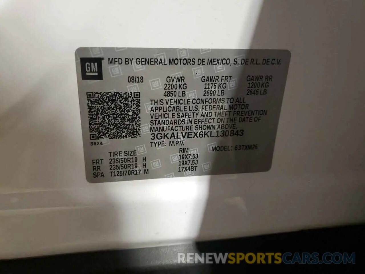 14 Photograph of a damaged car 3GKALVEX6KL130843 GMC TERRAIN 2019