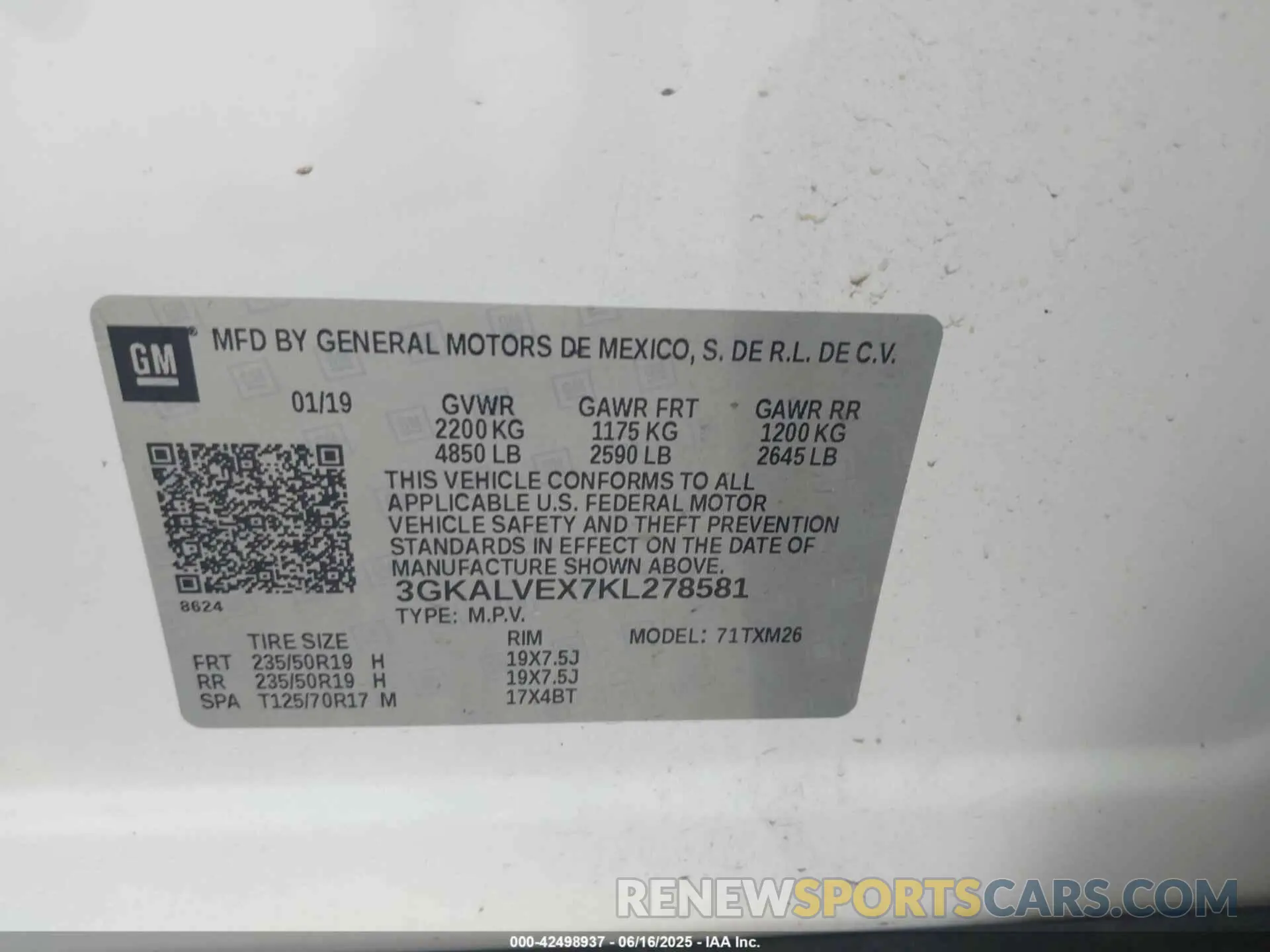 9 Photograph of a damaged car 3GKALVEX7KL278581 GMC TERRAIN 2019