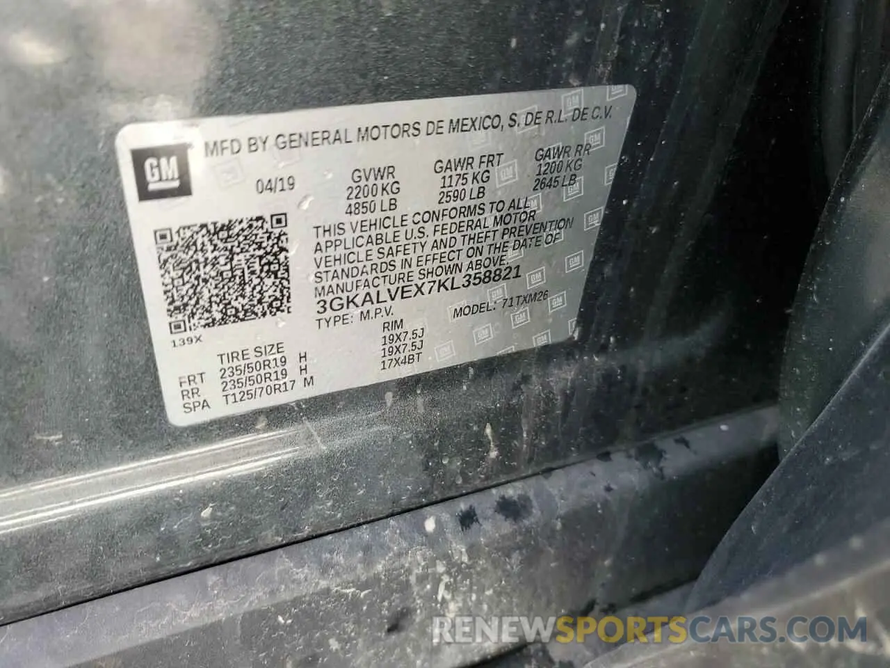 14 Photograph of a damaged car 3GKALVEX7KL358821 GMC TERRAIN 2019