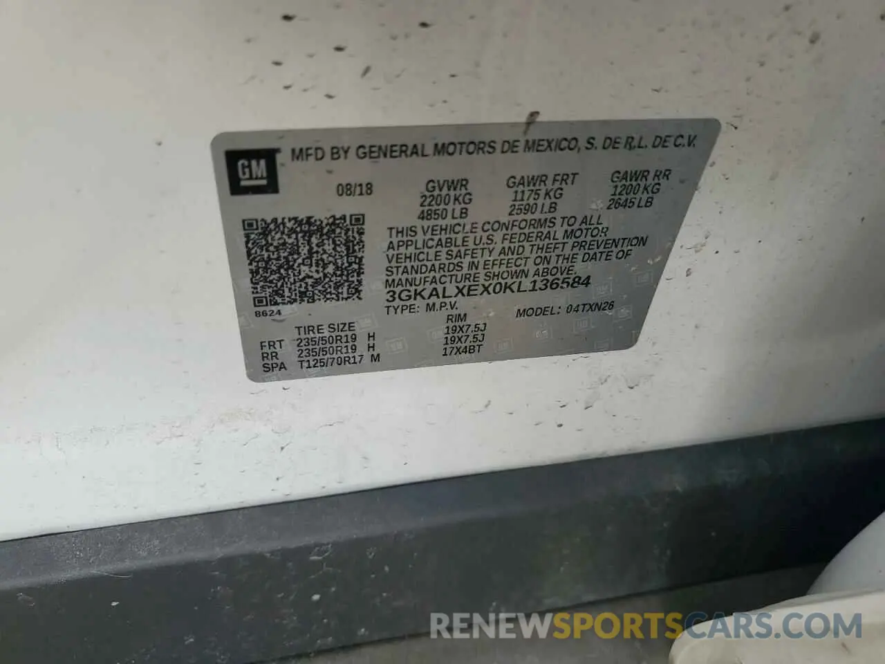 12 Photograph of a damaged car 3GKALXEX0KL136584 GMC TERRAIN 2019