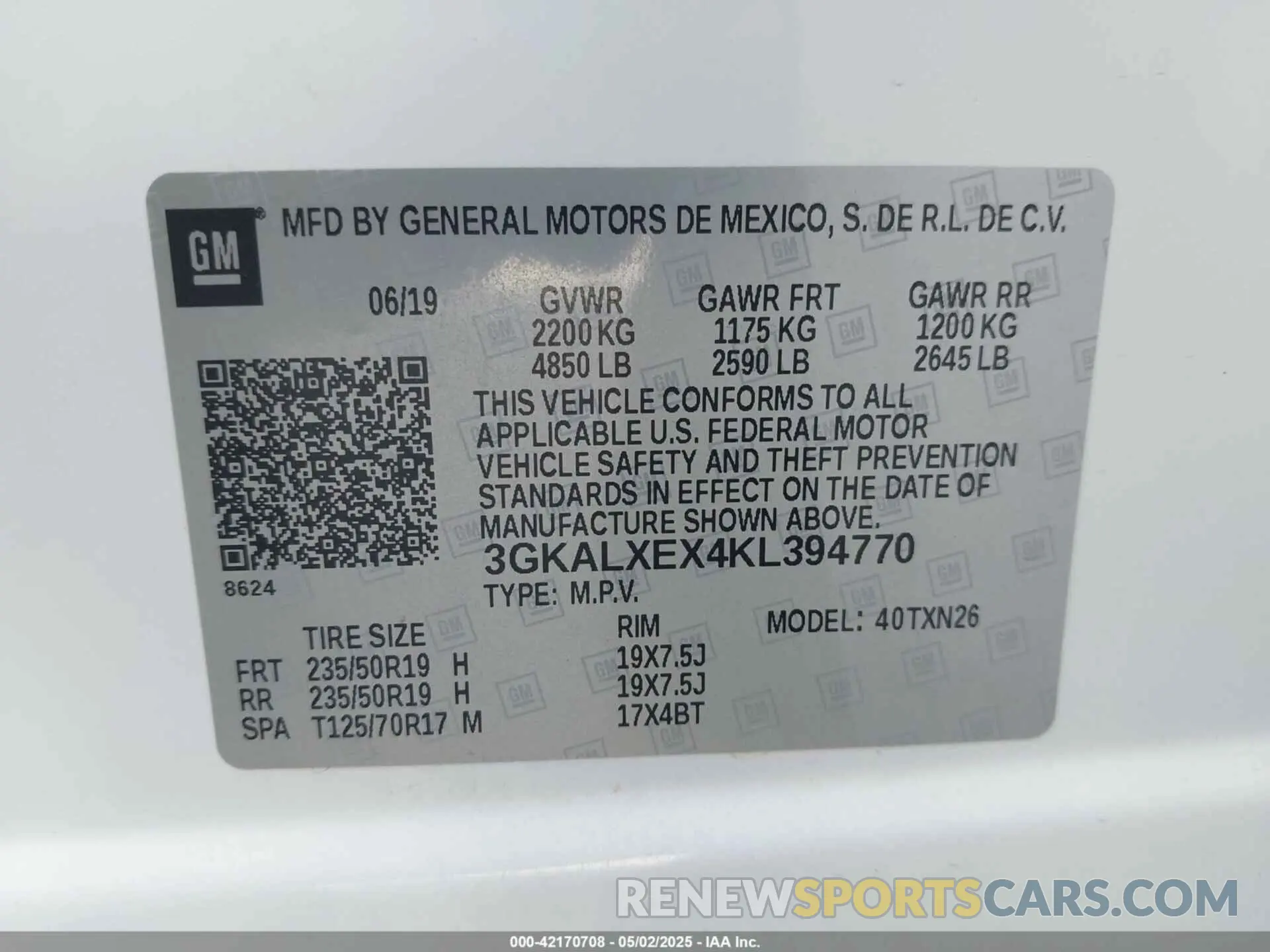 9 Photograph of a damaged car 3GKALXEX4KL394770 GMC TERRAIN 2019