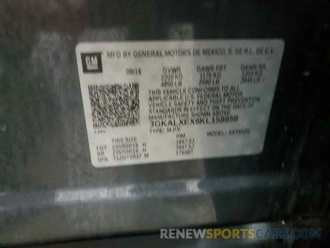 14 Photograph of a damaged car 3GKALXEX6KL158959 GMC TERRAIN 2019