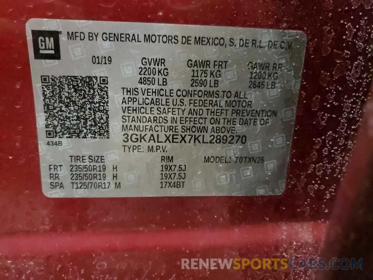 15 Photograph of a damaged car 3GKALXEX7KL289270 GMC TERRAIN 2019