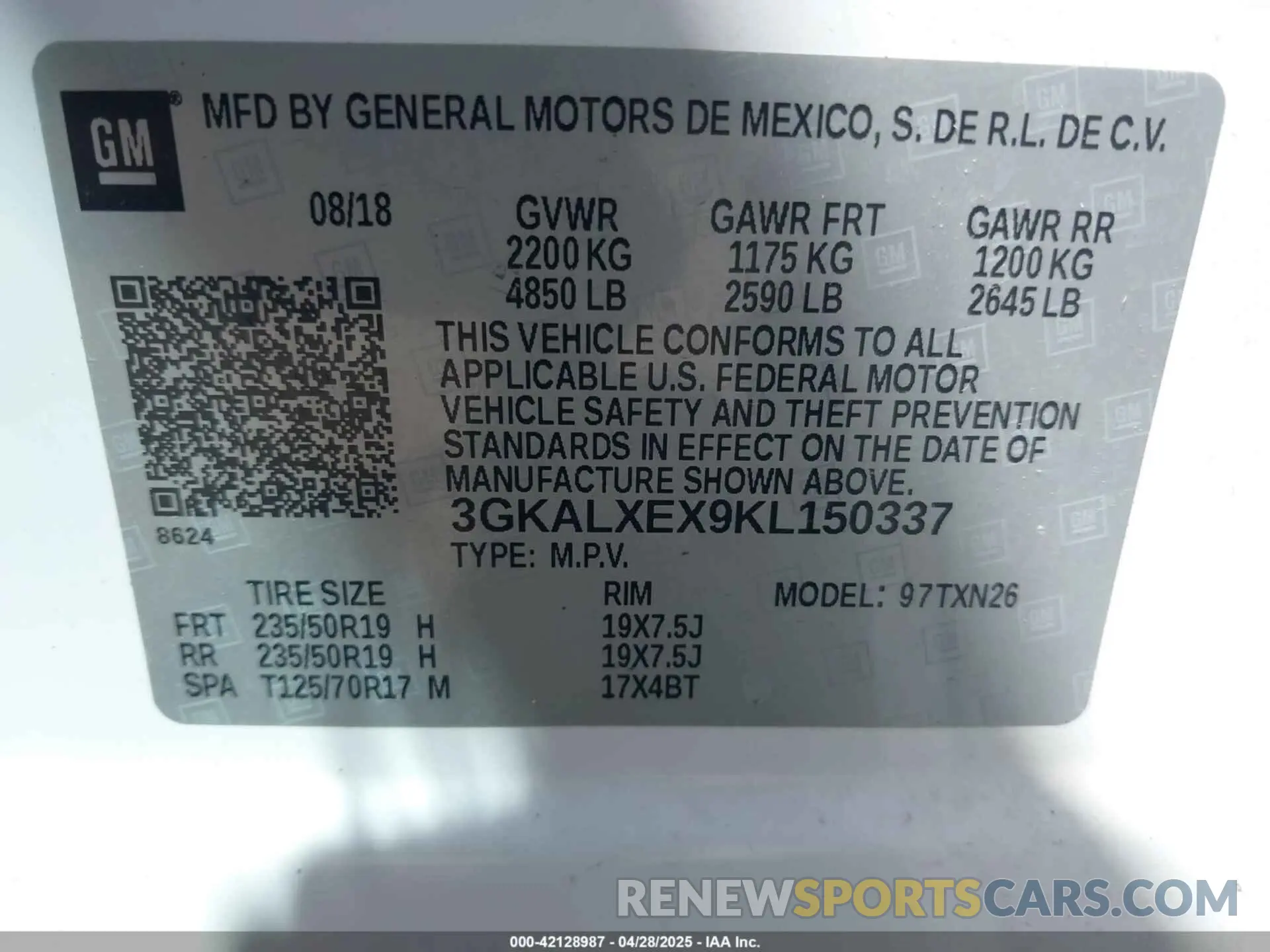9 Photograph of a damaged car 3GKALXEX9KL150337 GMC TERRAIN 2019