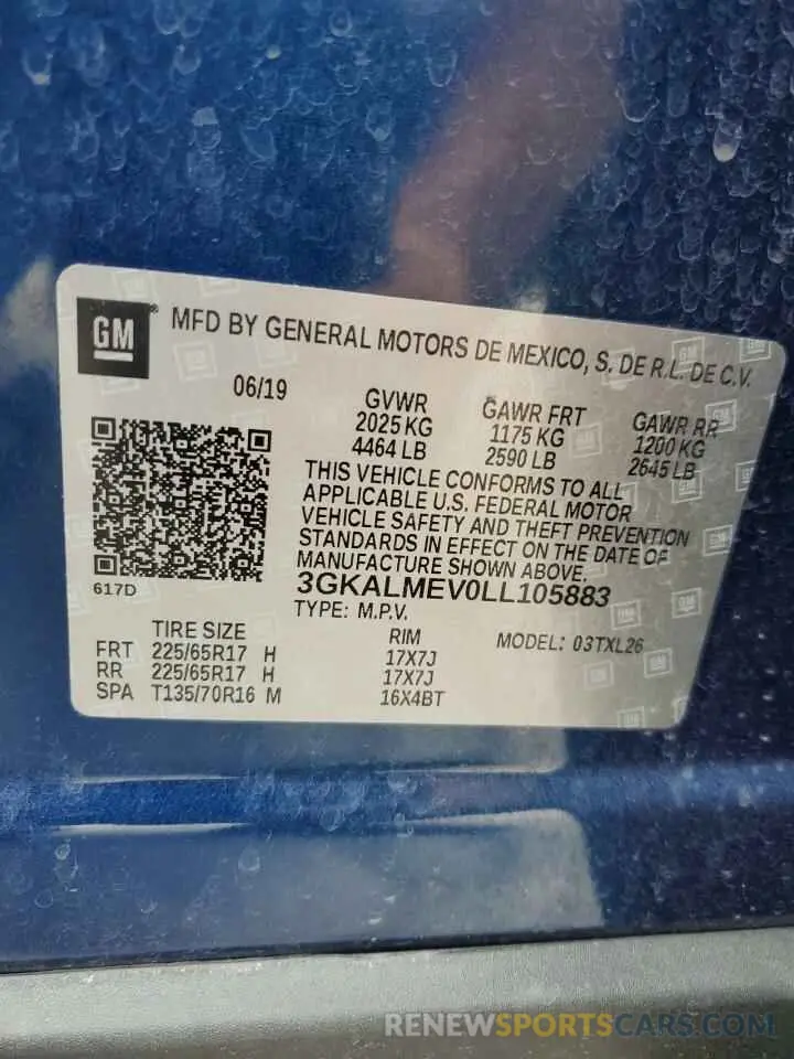 13 Photograph of a damaged car 3GKALMEV0LL105883 GMC TERRAIN 2020